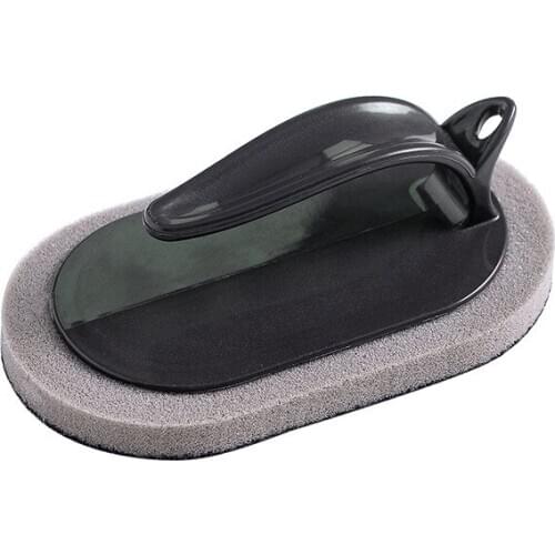 Multi-function Powerful Decontamination Magic Emery Sponge With Handle For Kitchen Bathroom Pot Bottom Descaling Cleaning Brush