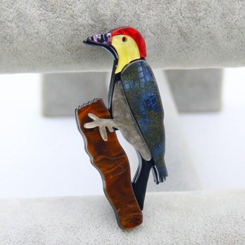 Fashion Acrylic Owl Brooches For Women Girls Resin Animal Bird Wood Brooch And Pins Gifts Dress Clothe Hat Accessories Jewelry