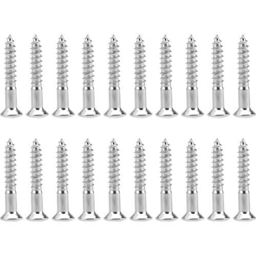 Musiclily Pro 3.5x25mm Guitar Bass Bridge Countersunk Mounting Screws, Nickel (Set of 20)