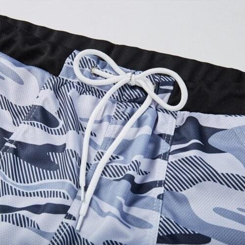 New Men Summer Beach Swimsuit Casual Camouflage Swimming Trunks Breathable Drawstring Beach Shorts Briefs Swimwear for Surfing