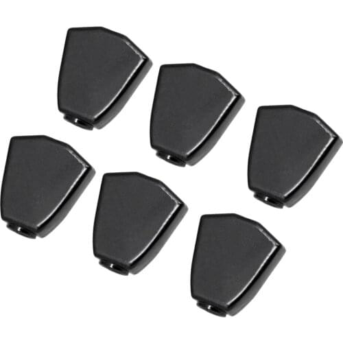 Set of 6 Guitar Tuning Pegs Buttons Replacement Machine Heads Handle Caps, Black