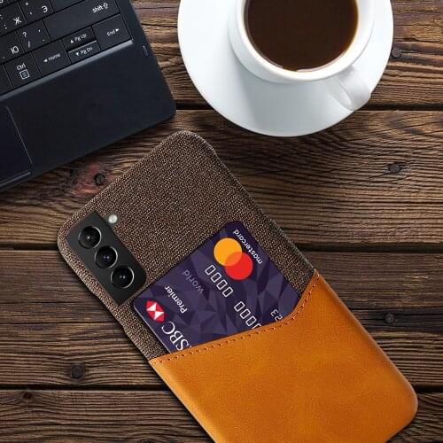 Cloth Texture Antiskid Cover For Samsung S21 FE 5G S20 Plus Case Note 20 Ultra Febric Card Holder Case For Galaxy M62 F62 F52 5G