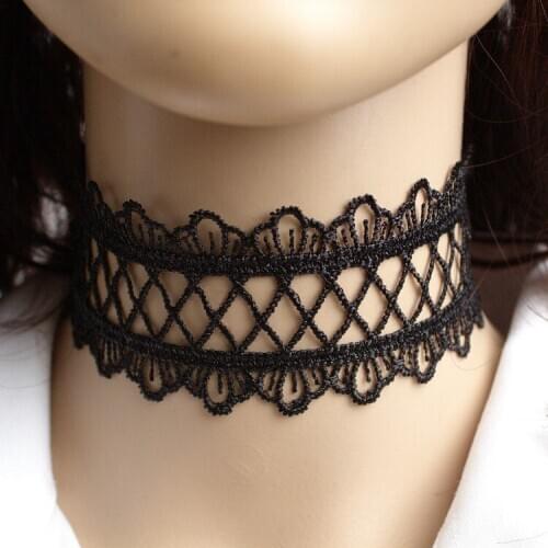 Summer Newest Fashion Jewelry Accessories Sexy Hollow Out Lace Black Choker Necklace for Couple Lovers