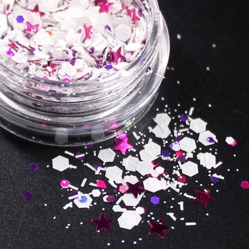 New Purple Snowflake Glitter Nail Art Nail Polish Color Long-Lasting Nail Polish Girl Cute Nail Decoration Tool #03