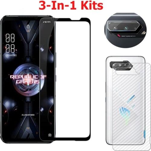 Camera Lens Film+2.5D 9H Screen Protector For Asus ROG Phone 5 Ultimate 5 Pro 3 Strix 2 Full Coverage Explosion-Proof Glass Film