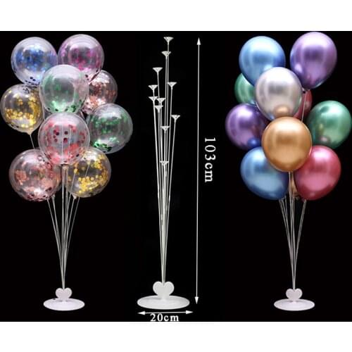 2set 11tube Heart Base Balloon Stand Balloon Holder Column Baloon Birthday Party Wedding Balloons Christmas Decorations Supplies