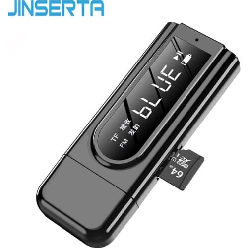 Bluetooth 5.0 Receiver Transmitter with TF Card Solt 3.5mm AUX FM 2 IN 1 Wireless Audio Adapter USB Dongle For PC Headphone