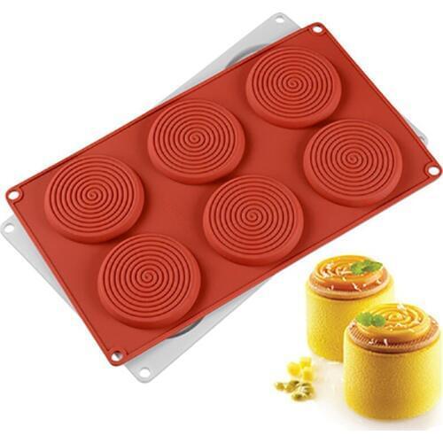 3D Silicone Molds Water Ripple Shape Baking Tools For Chocolate Mousse Mould Kitchen DIY Mosquito coil Cake Decoration Mold