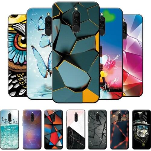 Silicon Case For Xiaomi Redmi 8 Cases Full Protection Soft TPU Back Cover On Redmi 8 Bumper Hongmi 8 Beautiful Phone Shell Bag