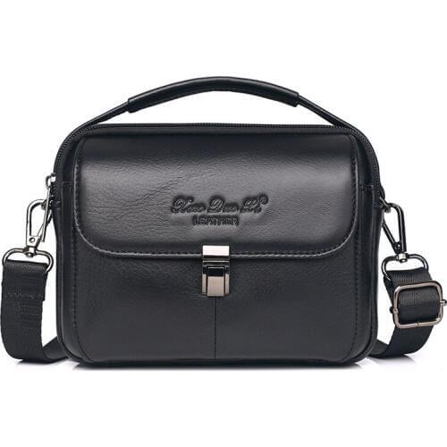 Scione Genuine Leather Casual Top-handle Handbag Mens Crossbody Shoulder Bag Men Messenger Bags Cell Phone Waist Belt Pack