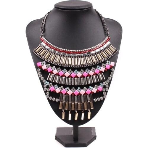 The Most Beautiful Popular Statement Charming Luxurious Jewellery Rhinestone Large Fashion Collar Necklace For Modern Girls