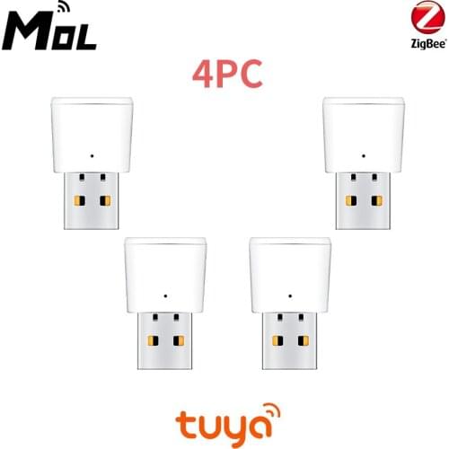 Tuya 4pcs Zigbee Signal Repeater USB Zigbee Hub Signal Expand 20-30M Smart Home Automation Module