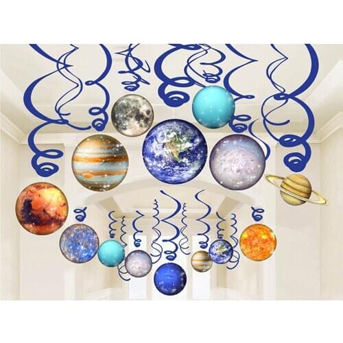 Outer Space Theme Hanging Swirl For Kids Bedroom Cosmic Planet Theme Party Planet Drop Ornaments Birthday Party Decorations