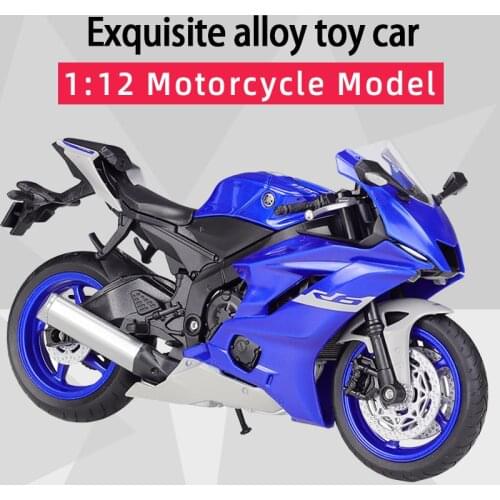 Welly 1:12 2020 Yamaha YZF-R6 Diecast Motorcycle Model Workable Shork-Absorber Toy For Children Gifts Toy Collection