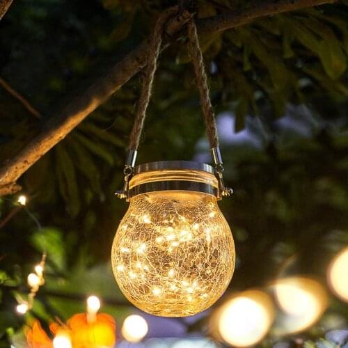 Yohencin Solar Lantern Garden Solar Garden Hanging Lanterns IP65 Waterproof Solar Lamp Mason Jar Solar Lights for Garden
