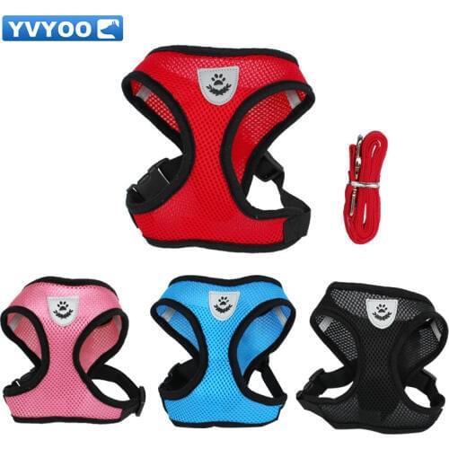 YVYOO Dog Clothes Puppy Pet Cat Jacket Coat Comfortable Walk Vest Harnesses Set Polyester Leash Multiple Colour PD002
