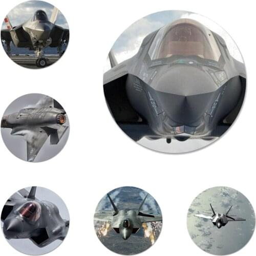 The F-35 Joint Strike Fighter plane Icons Pins Badge Decoration Brooches Metal Badges For Clothes Backpack Decoration 58mm