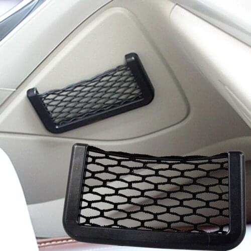 1pcs Car Storage Bag Net Pocket Accessories for Girls Car Hanging Ornament Decoration Can Place The Phone Change Card