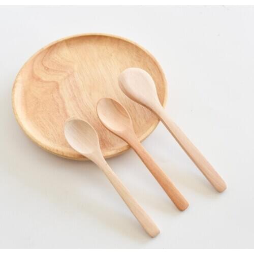 10Pcs/Set 5.1inch Wooden Spoon Ecofriendly Tableware Bamboo Scoop Coffee Honey Tea Spoon Stirrer