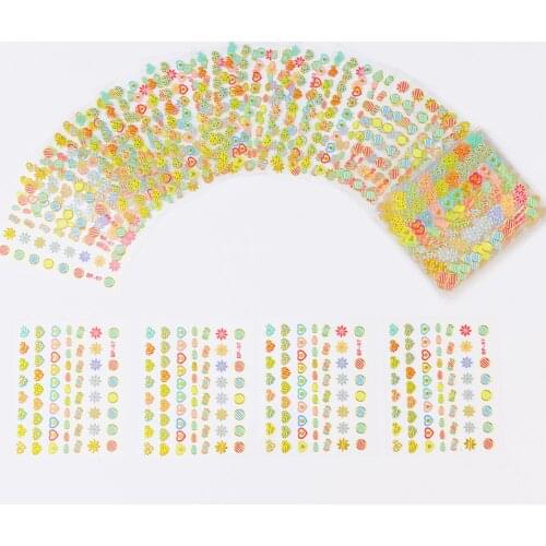 15/24/30PCS Colorful (Geometry/Flower/Snowflake) CartonTransfer STICKERS 3D Design NAIL STICKERS For Nail Art Decorations Decal