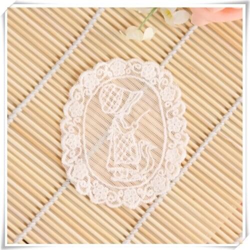20 PCS/LOT Free Shipping Off White DIY Sew On Embroidery Lace Applique Patch