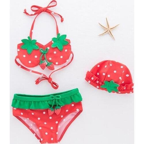 3Pcs newest Infant toddler Kids Baby Girls Summer Swimming Wear Bikini Set Dot Swimsuit Bathing Suit Outfits+Headband