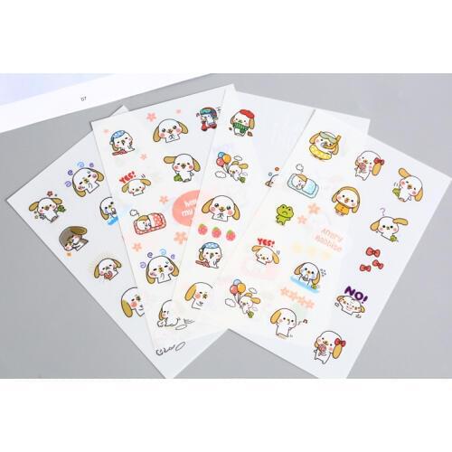 4pcs Cute rabbits diary sticker pvc diy decoration sticker for album scrapbooking stationery sticker gift for kids