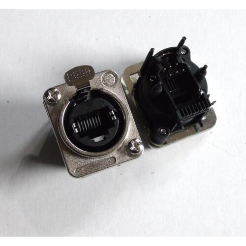 50pcs/lot NE8FDV EtherCon Vertical PCB RJ45 Chassis Panel Mount Jack. D Shape