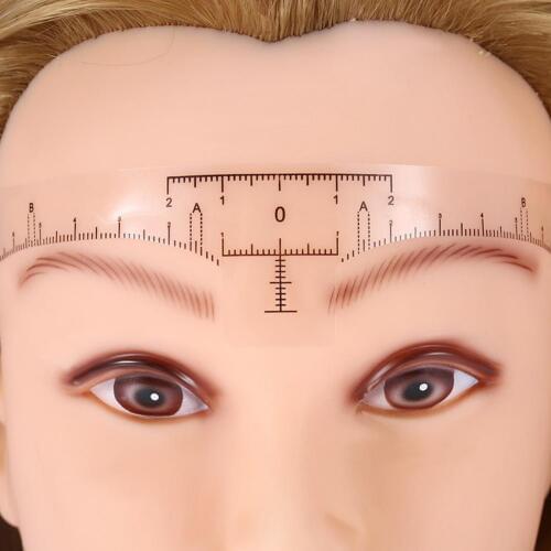 50pcs Disposable Eyebrow Ruler Sticker Eyebrow Shaping Tools Makeup Measurement Professional Stencil Makeup Drawing Template