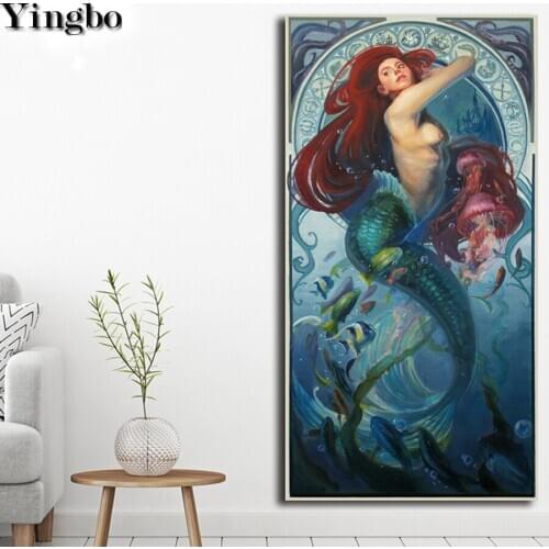 5D DIY Diamond Painting The Little Mermaid Princess cross stitch full square/round diamond mosaic embroidery diamant painting