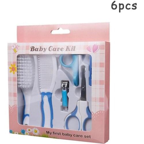 6PCS Baby Care Kit Newborn Nail Trimmer Hair Brush Grooming Thermometer Kids Comb Tool Set Infant E5E8