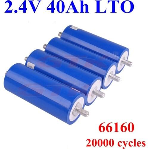 66160 Lithium titanate battery 2.4V 40AH LTO 66160 15C 600A for DIY 24V 48V motorcycle Cleaning machine AGV Solar energy EV