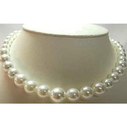 AAA11-12mm natural south sea white pearl necklace 14k