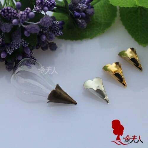 Handmade diy accessories flat drop glass cover pure horn cap of 45mm laciness