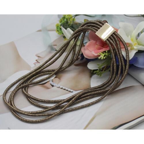 Free Shipping Newest Fashion Multilayer Line Magnetic buckle Necklace 4 colors Choker Necklace Christmas women gift N15654-S