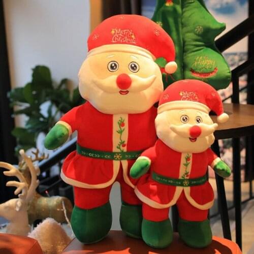 Shiny and sing Santa Claus doll plush toy cute ragdoll doll Christmas gift girl