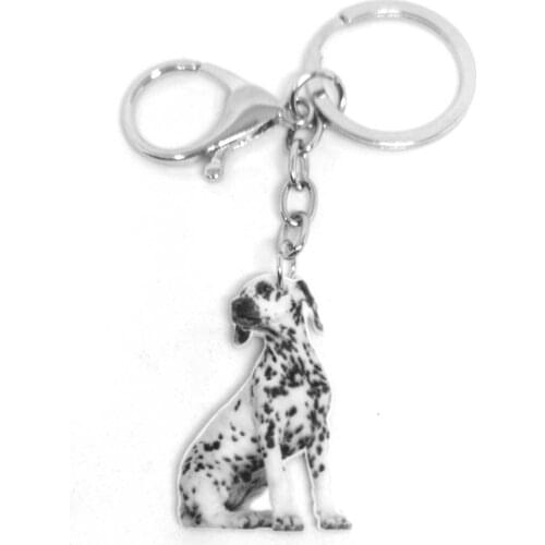 Dalmatian Dog Keychain Lobster clasp Animal cute keyring llaveros acrylic friends gift for girls NOT 3D bag purse drop 2021