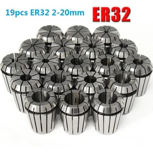 19pcs ER32 2-20mm Spring Collet Collet Chuck Set for CNC Milling Lathe Tool