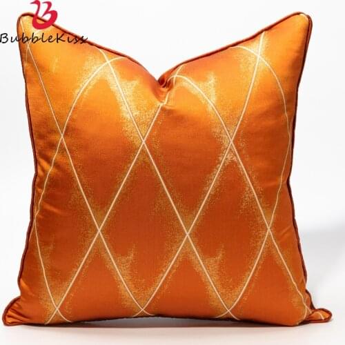 Bubble Kiss Orange Cushion Cover Line Design Light Luxury Pillowcase Model Hotel Bedroom Living Room Sofa Throw Pillow Cover