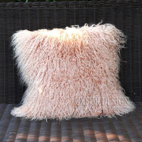 CX-D-04S Custom Size Mongolia Lamb Fur Real Fur Sofa/ Seat Decoration Cushion Cover ~DROP SHIPPING