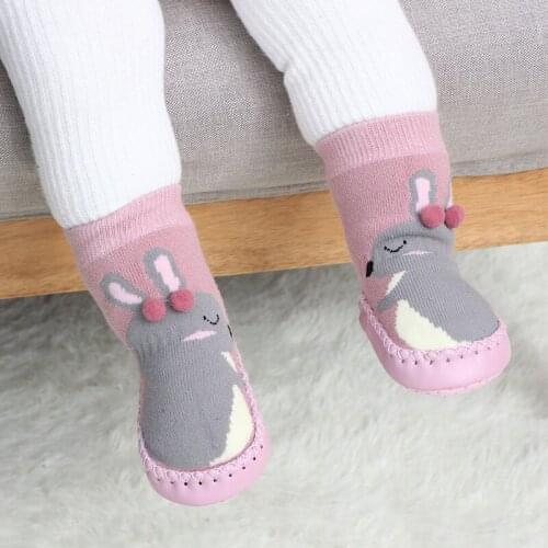 Baby Socks Shoes Newborn Toddler Indoor Sock Terry Cotton Baby Girls Boys Sock with Rubber Soles Infant Animal Funny Sock