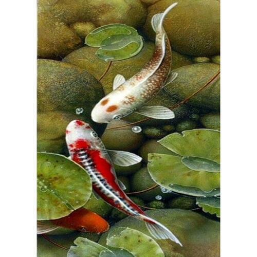 DIY Diamond Painting Cross Stitch Needlework Fish pond lotus Diamond Mosaic Diamond Embroidery