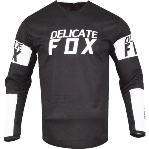 Delicate Fox 2021 Revn Mens Jersey Motocross Motorcycle MX MTB DH Dirt Bike Mountain Off Road Racing Scooter Shirt Black