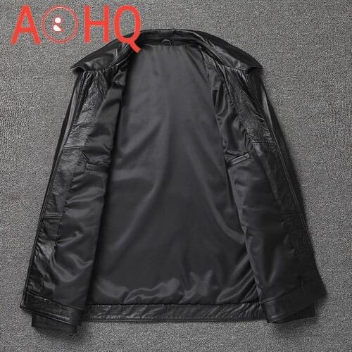 Genuine Cow Leather Jacket Men Autumn Winter Calfskin Leather Coat Plus Size Jackets Chaqueta De Los Hombres KJ6647