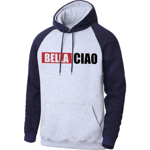 La Casa De Papel Cartoon Bella Ciao 2021 Mens Raglan Hooded Fashion Long Sleeve Sweatshirts Harajuku Casual Tops Hip Hop Hoodie