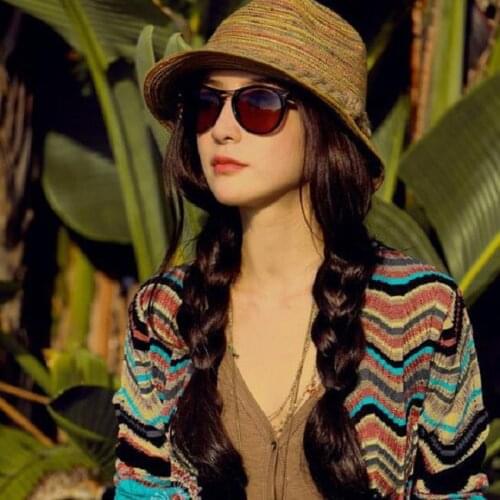 New Fashion Colorful Summer Sun Hats Beach Straw Casual Breathable Fedora Travel Bohemia Trilby Hat