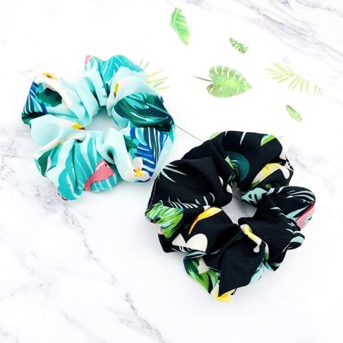 25PCS Fashion Style Hair Ring Floral Leaf Fabric Ponytail Hair Rings Headdress Female Large Intestine Elastic Head Rope