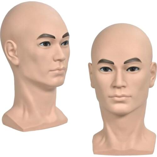 Male Wig Toupee Mannequin Holder Hat Cap Scarf Jewel Display Manikin Head 2x