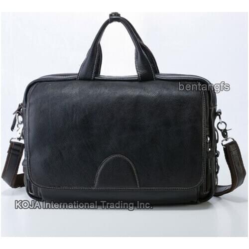 Fashion Men Genuine Leather Briefcase men business bag laptop briefcase office bag leather portfolio document tote Handbag brown