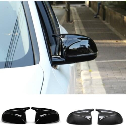 2Pcs Glossy Black Rear Side View Mirror Covers Shell Replacement For BMW X3 G01 X4 G02 X5 G05 X7 G07 2018 Up